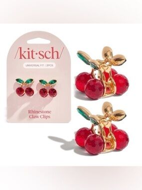 Kitsch cherry hair clips